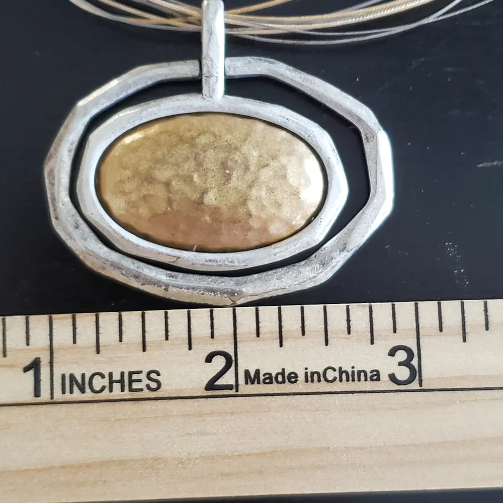 Chicos Vintage Mixed-Metal Hammered Necklace - Picture 7 of 10